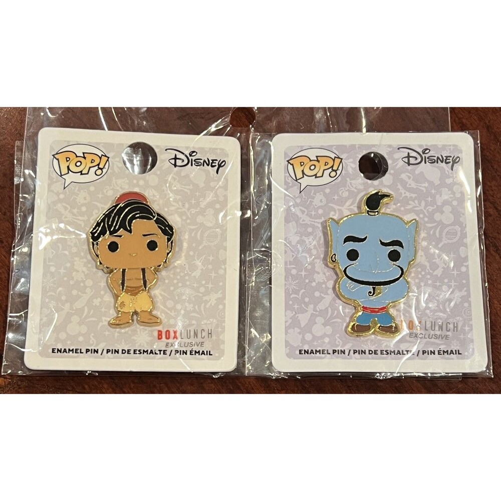 Disney Funko Pop Lunchbox Exclusive Set of 2 Pins Aladdin and Genie New